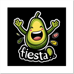 Happy cinco de mayo fiesta cute avocado Posters and Art